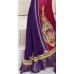 Fantastic Purple Colored Embroidered Net Chiffon Lehenga Saree